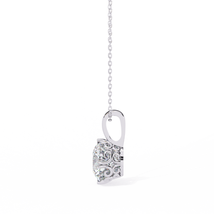 LGD Solitaire Pendant Round Stone (1.84ct) In 14K Gold Without Chain