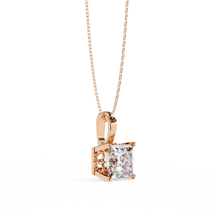 LGD Solitaire Pendant Princess Stone (2.62ct) In 14K Gold Without Chain