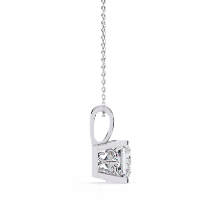 LGD Solitaire Pendant Princess Stone (2.62ct) In 14K Gold Without Chain