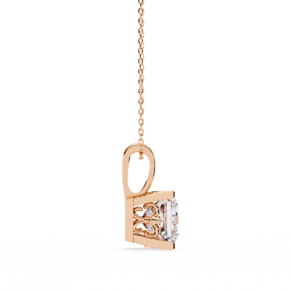 LGD Solitaire Pendant Princess Stone (2.62ct) In 14K Gold Without Chain