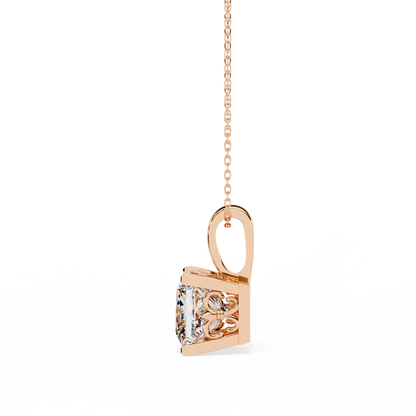 LGD Solitaire Pendant Princess Stone (2.62ct) In 14K Gold Without Chain