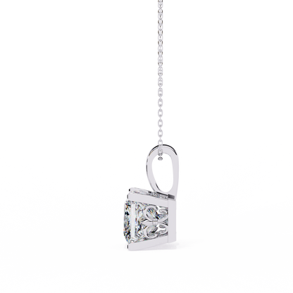LGD Solitaire Pendant Princess Stone (2.62ct) In 14K Gold Without Chain