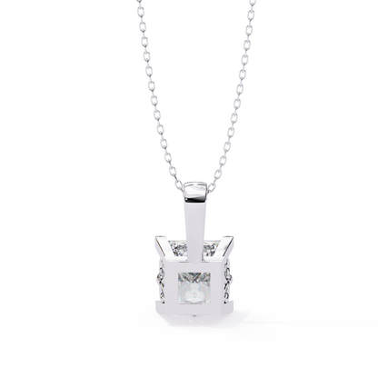 LGD Solitaire Pendant Princess Stone (2.62ct) In 14K Gold Without Chain