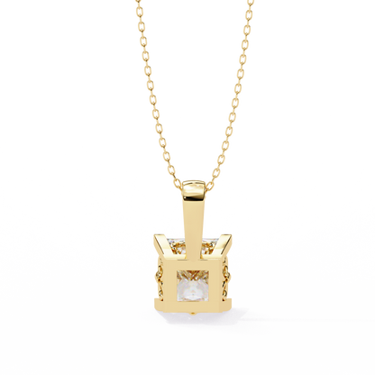 LGD Solitaire Pendant Princess Stone (2.62ct) In 14K Gold Without Chain