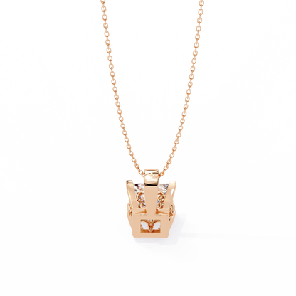 LGD Solitaire Pendant Princess Stone (2.62ct) In 14K Gold Without Chain