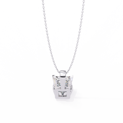 LGD Solitaire Pendant Princess Stone (2.62ct) In 14K Gold Without Chain