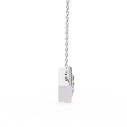 LGD Solitaire Pendant Princess Stone (2.01ct Pair ) In 14K Gold Without Chain