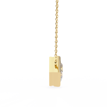 LGD Solitaire Pendant Princess Stone (2.01ct Pair ) In 14K Gold Without Chain
