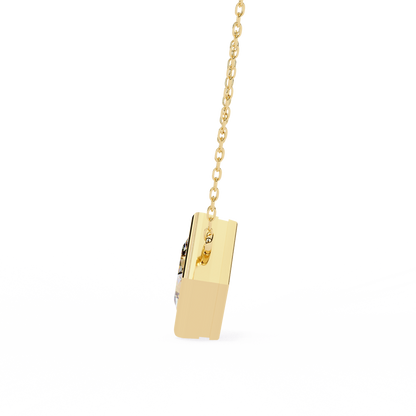 LGD Solitaire Pendant Princess Stone (2.01ct Pair ) In 14K Gold Without Chain