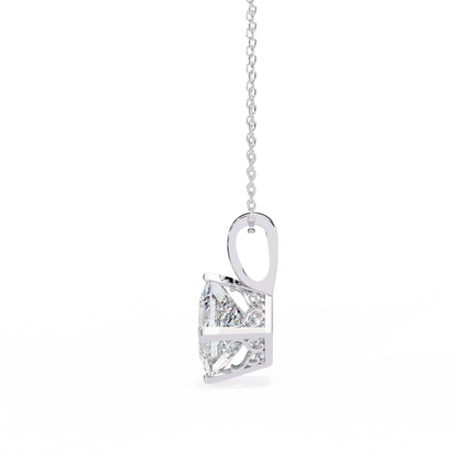 LGD Solitaire Pendant Princess Stone (2.87ct Pair ) In 14K Gold Without Chain