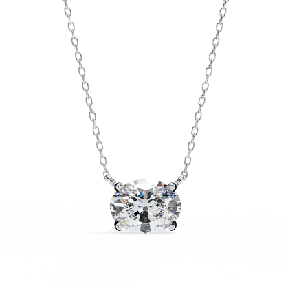 LGD Solitaire Pendant Oval Stone (1.66ct) In 14K Gold Without Chain