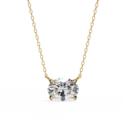 LGD Solitaire Pendant Oval Stone (1.66ct) In 14K Gold Without Chain
