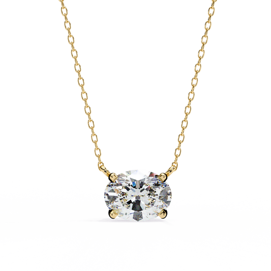 LGD Solitaire Pendant Oval Stone (1.66ct) In 14K Gold Without Chain