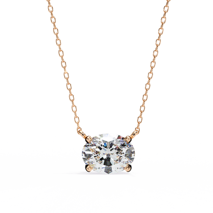 LGD Solitaire Pendant Oval Stone (1.66ct) In 14K Gold Without Chain