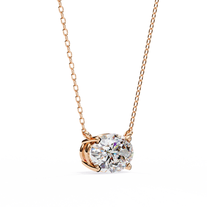 LGD Solitaire Pendant Oval Stone (1.66ct) In 14K Gold Without Chain
