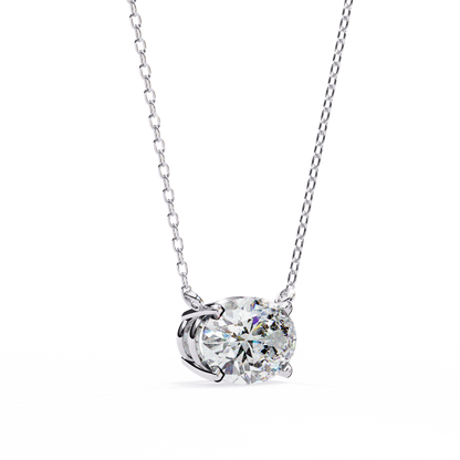 LGD Solitaire Pendant Oval Stone (1.66ct) In 14K Gold Without Chain