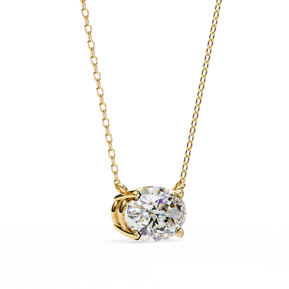 LGD Solitaire Pendant Oval Stone (1.66ct) In 14K Gold Without Chain