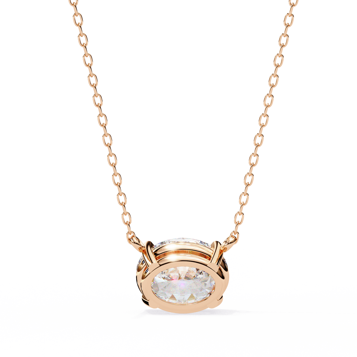 lgd solitaire pendant oval stone (1.66ct) in 14k gold without chain