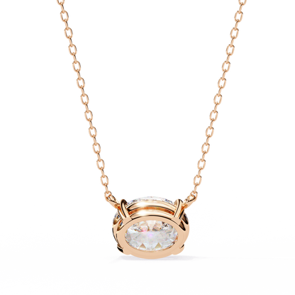 LGD Solitaire Pendant Oval Stone (1.66ct) In 14K Gold Without Chain