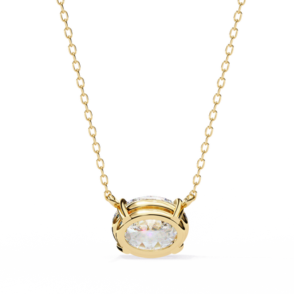 LGD Solitaire Pendant Oval Stone (1.66ct) In 14K Gold Without Chain