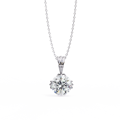 LGD Pendant Round Stone (2.04ct) In 14K Gold Without Chain