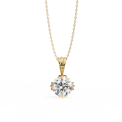 LGD Pendant Round Stone (2.04ct) In 14K Gold Without Chain