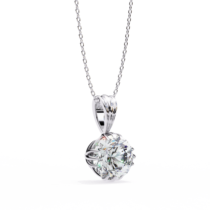 LGD Pendant Round Stone (2.04ct) In 14K Gold Without Chain