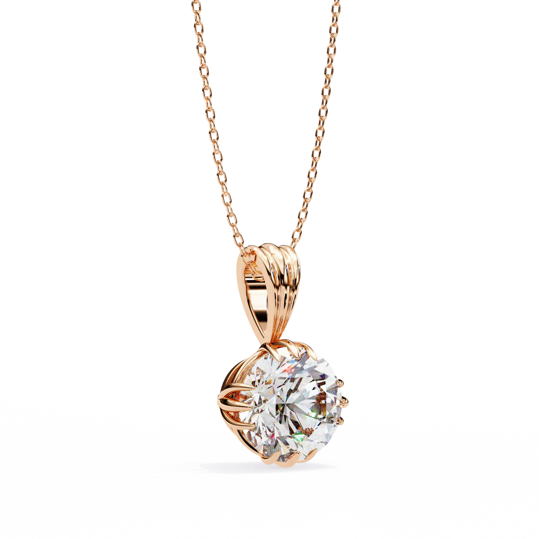 2.00 carat round brilliant cut solitaire diamond pendant – elegant fine jewelry