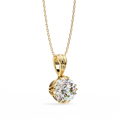 LGD Pendant Round Stone (2.04ct) In 14K Gold Without Chain