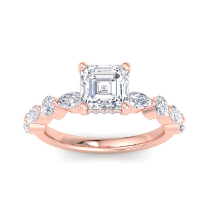 5.16 Carat Asscher Cut Solitaire Diamond Engagement Ring – Luxury Diamond Jewelry