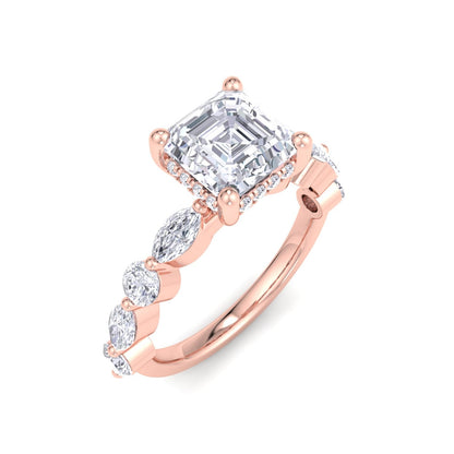 5.16 Carat Asscher Cut Solitaire Diamond Engagement Ring – Luxury Diamond Jewelry