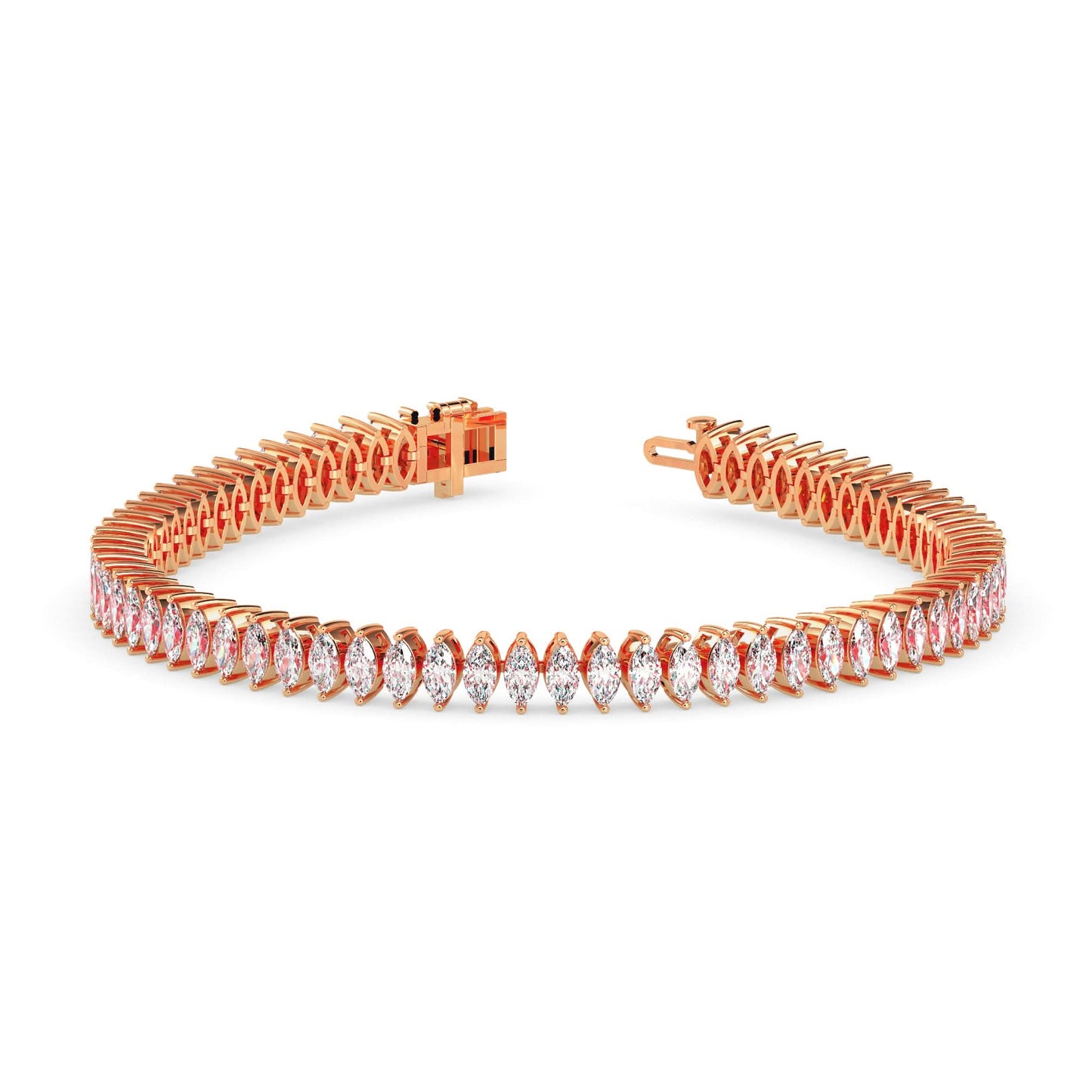 4.47 carat marquise cut diamond tennis bracelet – classic luxury jewelry