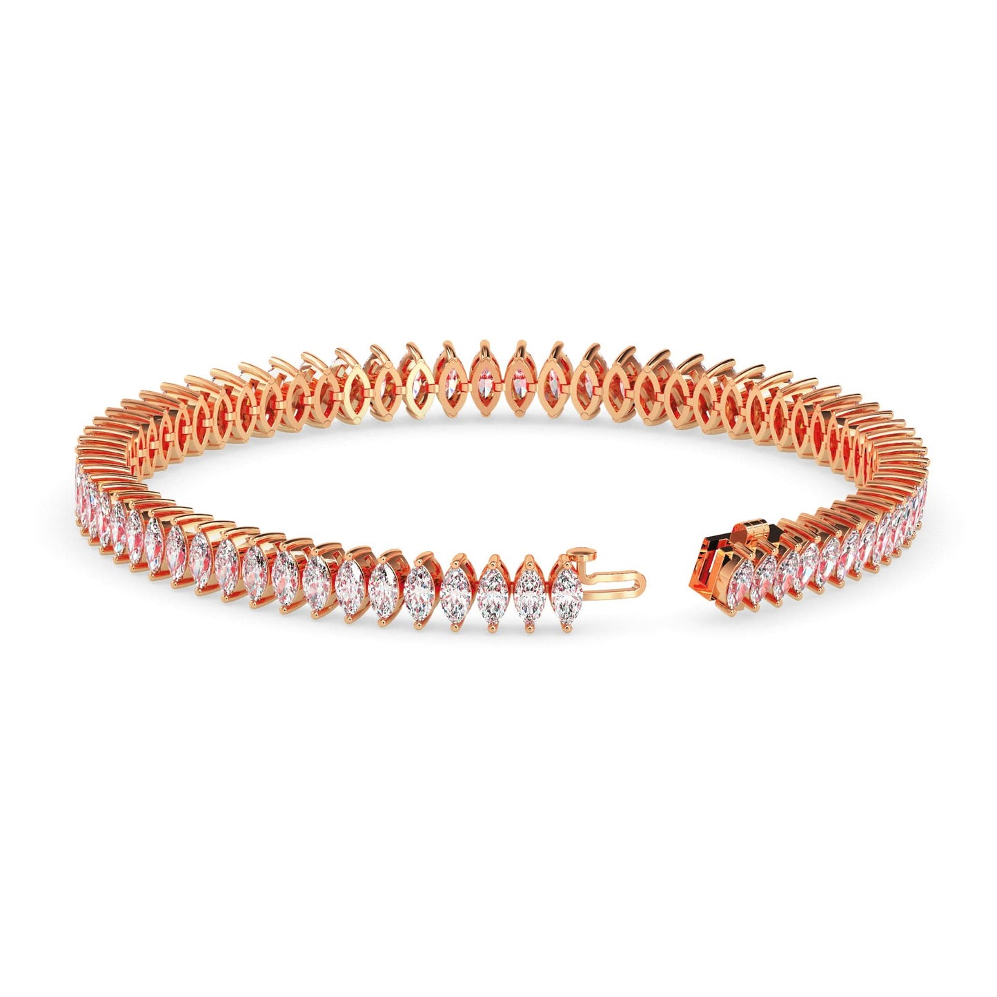 4.47 carat marquise cut diamond tennis bracelet – classic luxury jewelry