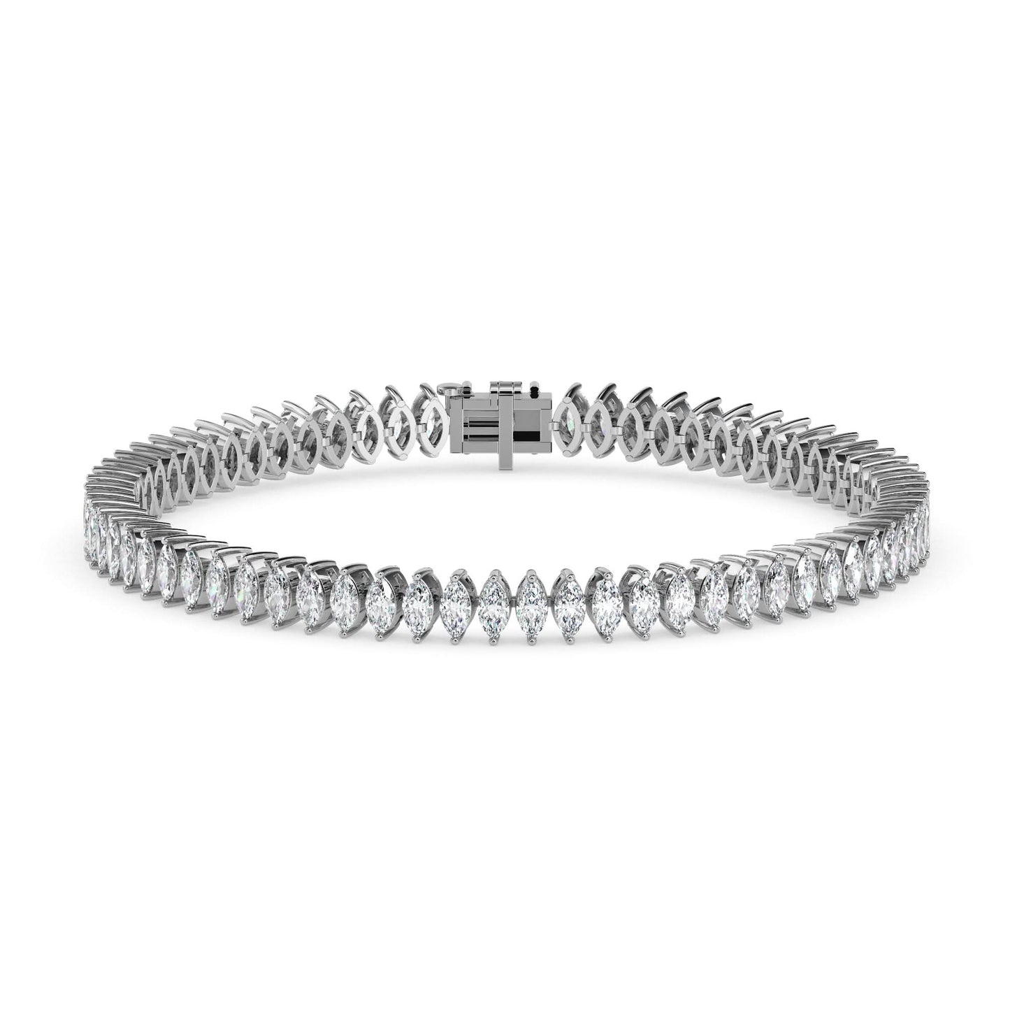 4.47 carat marquise cut diamond tennis bracelet – classic luxury jewelry