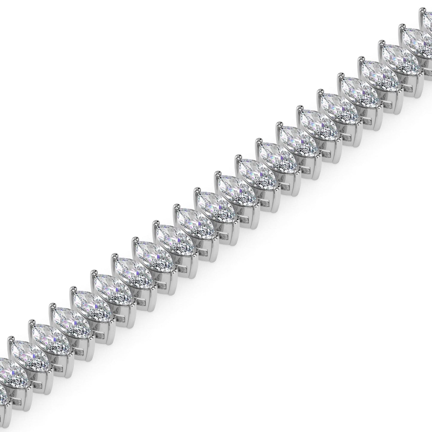 4.47 carat marquise cut diamond tennis bracelet – classic luxury jewelry