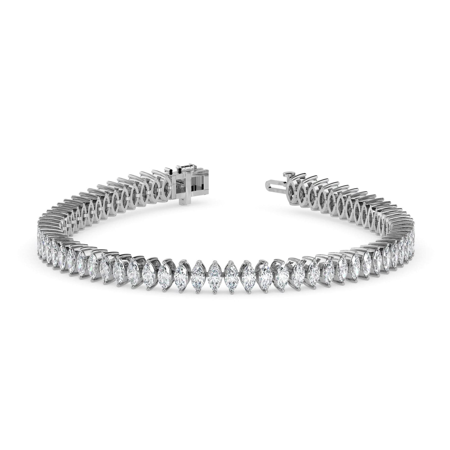 4.47 carat marquise cut diamond tennis bracelet – classic luxury jewelry