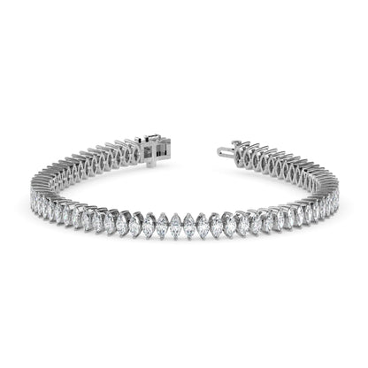 4.47 Carat Marquise Cut Diamond Tennis Bracelet – Classic Luxury Jewelry