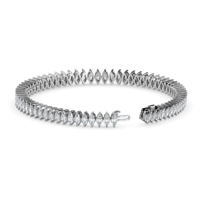 4.47 Carat Marquise Cut Diamond Tennis Bracelet – Classic Luxury Jewelry