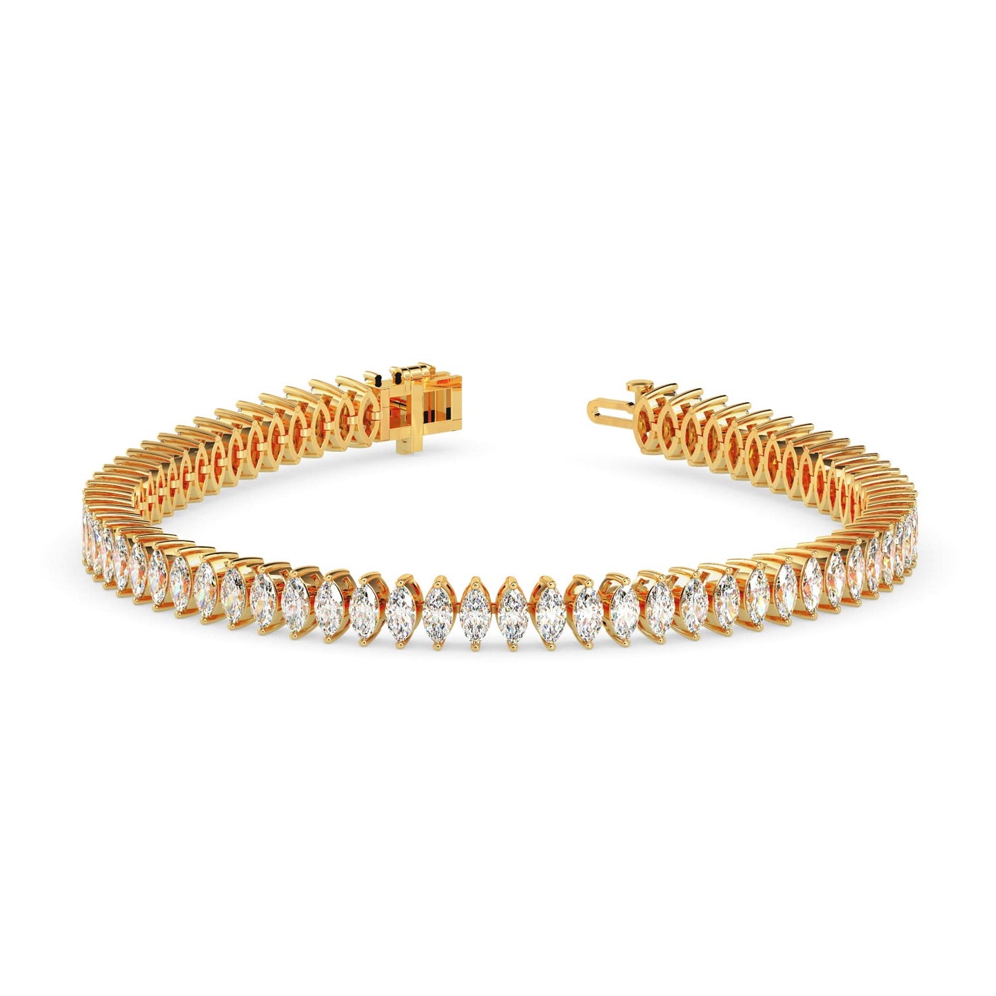 4.47 carat marquise cut diamond tennis bracelet – classic luxury jewelry