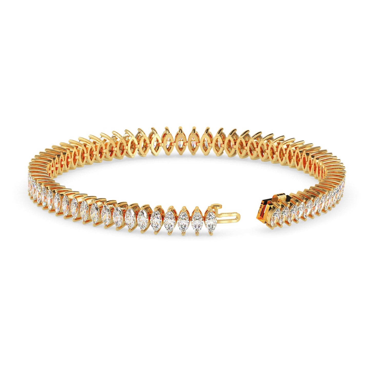 4.47 carat marquise cut diamond tennis bracelet – classic luxury jewelry