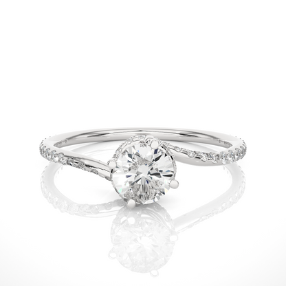 2.58 Carat Round Cut Hidden Halo Diamond Engagement Ring for Women – Elegant Bridal Jewelry