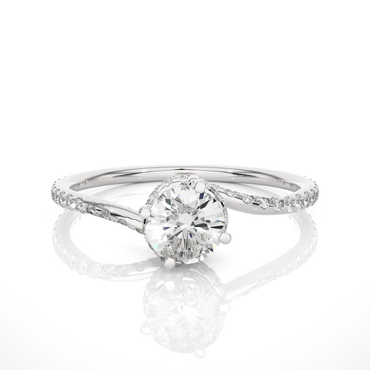 2.58 Carat Round Cut Hidden Halo Diamond Engagement Ring for Women – Elegant Bridal Jewelry