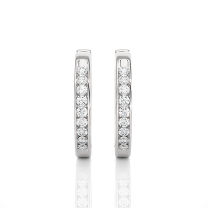 0.90 Carat Round Cut Diamond Classic White Gold Hoop Earrings – Timeless Everyday Jewelry for Women