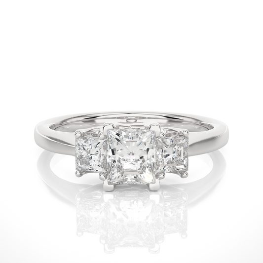 2.00 Carat Trinity Princess Cut Diamond Engagement Ring for Women – Three Stone Bridal Jewelry