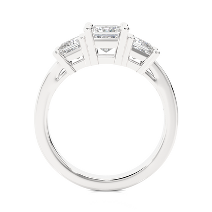 Three Stone 2.20 Carat Princess Cut Diamond Engagement Ring for Women – Elegant Bridal Jewelry