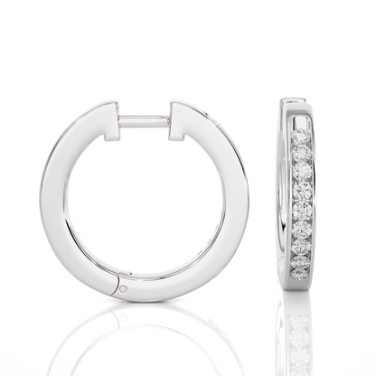 0.90 Carat Round Cut Diamond Classic White Gold Hoop Earrings – Timeless Everyday Jewelry for Women