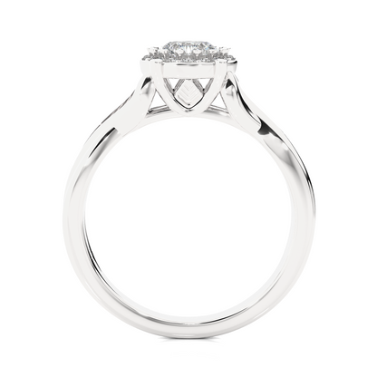 1.28 Carat Round Cut Halo Diamond Engagement Ring for Women – Elegant Bridal Jewelry