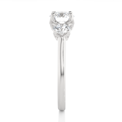 Three Stone 2 Carat Round Cut Diamond Engagement Ring for Women – Elegant Bridal Jewelry