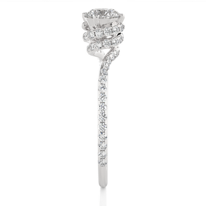 2.58 Carat Round Cut Hidden Halo Diamond Engagement Ring for Women – Elegant Bridal Jewelry
