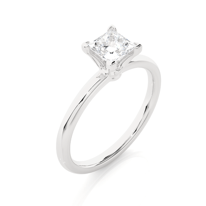 1 Carat Elena Charm Princess Cut Diamond Solitaire Engagement Ring for Women – Classic Bridal Jewelry
